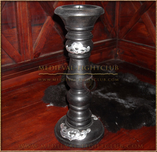 Black & silver candle holder