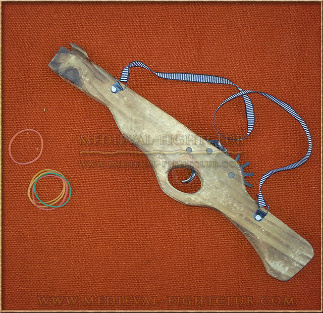 Wooden musket pistol rubber band toy hand gun